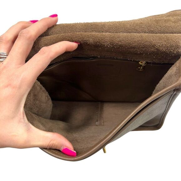 Vintage Coach Taupe Leather Willis Crossbody & Top Handle Bag F6C-9927 - Picture 8 of 15